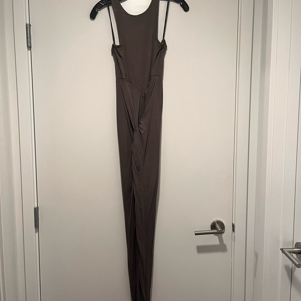 Army green Sleeveless Maxi Dress
